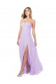 Discount Draped Sweetheart Chiffon Bridesmaid Dress with High Slit UK