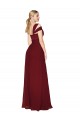 Discount Off the Shoulder Long Chiffon Bridesmaid Dress / Formal Prom Dress with Side Slit UK
