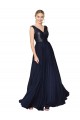 Discount High Neck V-Neck Long Chiffon Bridesmaid Dress / Prom Dress with Sequin Top UK