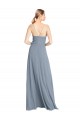 Discount Spaghetti Straps V-Neckline Long Chiffon Bridesmaid Dress with High Slit UK