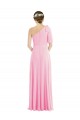 Discount Bow One Shoulder Flounce Sleeve Maxi Bridesmaid Dress UK