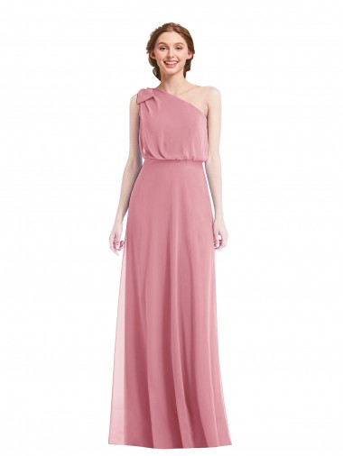 Discount One Shoulder Bow Blouson Bodice Maxi Bridesmaid Dress UK