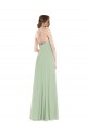 Discount Scoop Neck Tie Strap Maxi Bridesmaid Dress with Front Slit UK