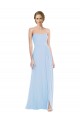 Discount Strapless Sweetheart Maxi Bridesmaid Dress with Pleated Front Slit UK