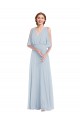Discount V-Neck Split Sleeves Blouson Bodice Maxi Bridesmaid Dress UK