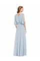 Discount V-Neck Split Sleeves Blouson Bodice Maxi Bridesmaid Dress UK