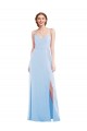 Discount Tie Back Cutout Maxi Formal Bridesmaid Dress with Front Slit UK
