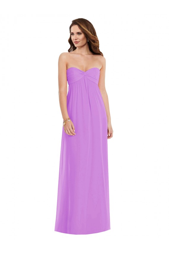 Discount Empire Waist Twist Shirred Strapless Bridesmaid Dress UK