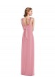 Discount Draped Chiffon Grecian Column Bridesmaid Dress with Front Slit UK