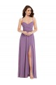 Discount Wrap Bodice Maxi Bridesmaid Dress with Front Slit UK