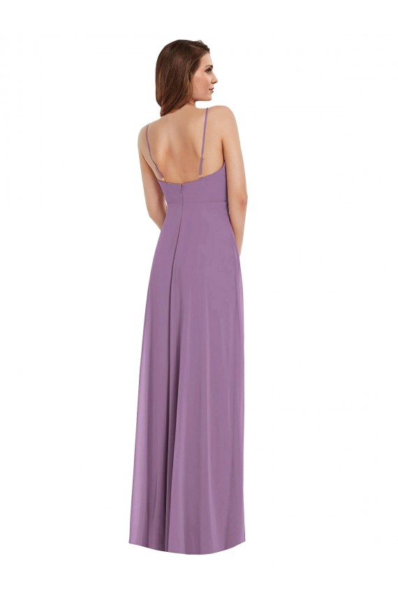 Discount Wrap Bodice Maxi Bridesmaid Dress with Front Slit UK