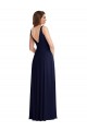 Discount Deep V-Neck Chiffon Maxi Bridesmaid Dress with Front Slit UK
