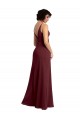 Discount Notched Neckline Empire Waist Chiffon Slip Bridesmaid Dress UK