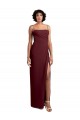 Discount Sleek Straight Neckline Chiffon Bridesmaid Dress with Spaghetti Straps and High Side Slit UK