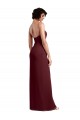 Discount Sleek Straight Neckline Chiffon Bridesmaid Dress with Spaghetti Straps and High Side Slit UK