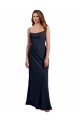 Discount Scoop Neck Long Chiffon Open Back Bridesmaid Dress with Spaghetti Straps UK