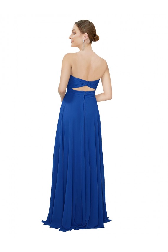 Discount Strapless Sweetheart Draped Chiffon Bridesmaid Dress UK