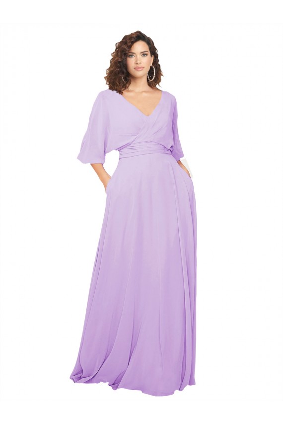 Discount Chiffon Bridesmaid Dress with Ruched Waist UK