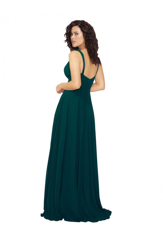 Discount Tied Bodice Sweetheart V-Neck Chiffon Bridesmaid Dress UK