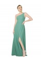 Discount One Shoulder Asymmetric Chiffon Bridesmaid Dress with Pockets UK