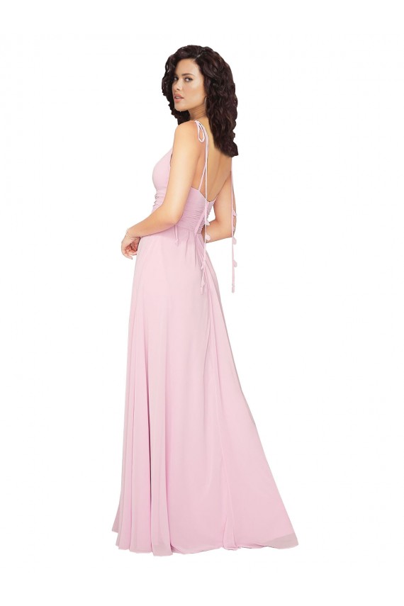 Discount Chiffon Bridesmaid Dress with Tassel Straps UK