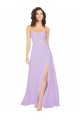 Discount Draped Sweetheart Long Chiffon Bridesmaid Dress with Front Slit UK