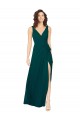 Discount V-Neck Chiffon Bridesmaid Dress with Front Skirt Slit UK