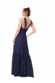 Discount Floor Length Deep V-Neck Ruched Chiffon Long Bridesmaid Dress UK