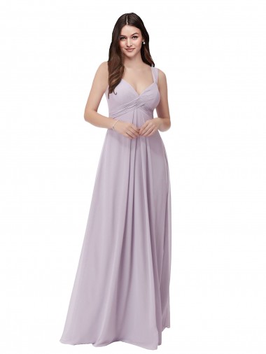 Discount Draped Chiffon Bridesmaid Dress with Sash UK