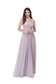 Discount Draped Chiffon Bridesmaid Dress with Sash UK