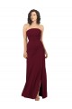 Discount Simple Strapless Chiffon Bridesmaid Dress with Rounded Neckline UK