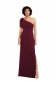 Discount One Shoulder Chiffon Formal Bridesmaid Dress with Skirt Slit and Accent Strap UK