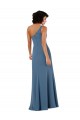Discount One Shoulder Chiffon Formal Bridesmaid Dress with Skirt Slit and Accent Strap UK
