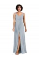 Discount V-Neckline Wrapped Chiffon Bridesmaid Dress with Skirt Slit UK