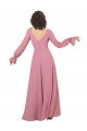 Discount Long Sleeve Chiffon Bridesmaid Dress with Bow Detail UK