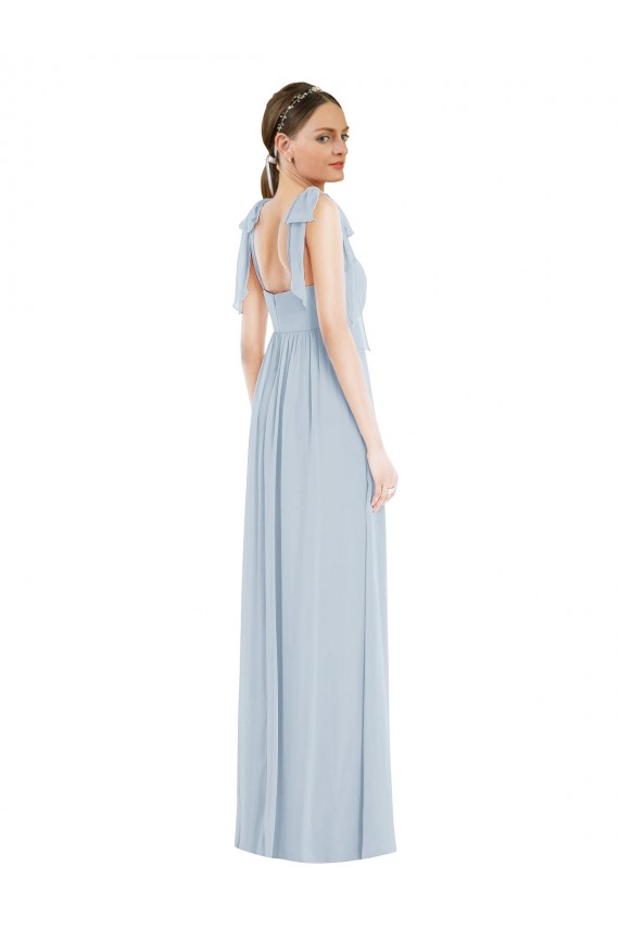 Discount Tie Shoulder Empire Waist Maxi Bridesmaid Dress UK