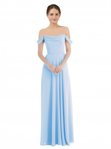 Discount Off the Shoulder Draped Neckline Maxi Formal Bridesmaid Dress UK