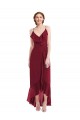 Discount Ruffle Trimmed V-Neck High Low Wrap Chiffon Bridesmaid Dress UK