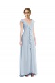 Discount Ruffle Trimmed V Back Chiffon Maxi Bridesmaid Dress UK