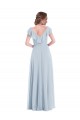 Discount Ruffle Trimmed V Back Chiffon Maxi Bridesmaid Dress UK
