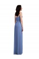 Discount Slim Spaghetti Straps Chiffon Bridesmaid Dress with Front Slit UK