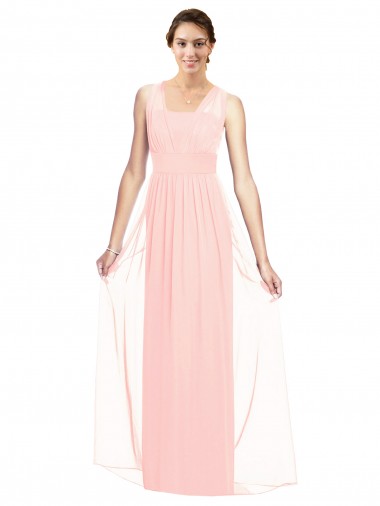 Discount V-Neck Full Length Chiffon Bridesmaid Dress UK