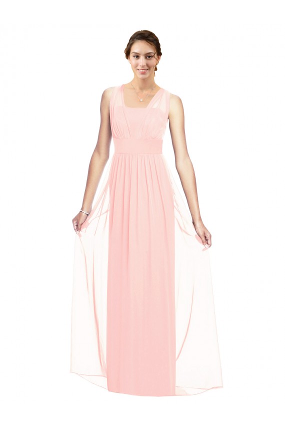 Discount V-Neck Full Length Chiffon Bridesmaid Dress UK