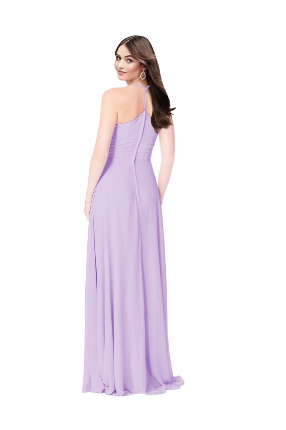 Discount Chiffon A-Line Bridesmaid Dress with Halter Back UK