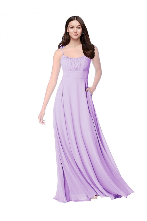 Discount Chiffon A-Line Chiffon Bridesmaids Dress with Ruched Bodice UK
