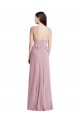 Discount Bias Ruffle Empire Waist Halter Maxi Bridesmaid Dress UK