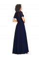 Discount Short Sleeves A-Line Long Chiffon Bridesmaid Dress / Prom Dress with Beaded Bodice UK