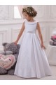 Discount Ivory Ball Gown Bateau Floor Length Flower Girl Dress UK