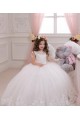 Discount Ivory Ball Gown Bateau Neck Chapel Train Sleeveless Flower Girl Dress UK
