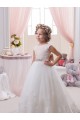 Discount Ivory Ball Gown Bateau Neck Chapel Train V-Back Flower Girl Dress UK